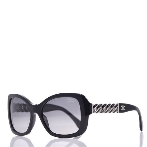 occhiali chanel 5305|CHANEL Acetate Metal Chain Square Sunglasses 5305 Black .